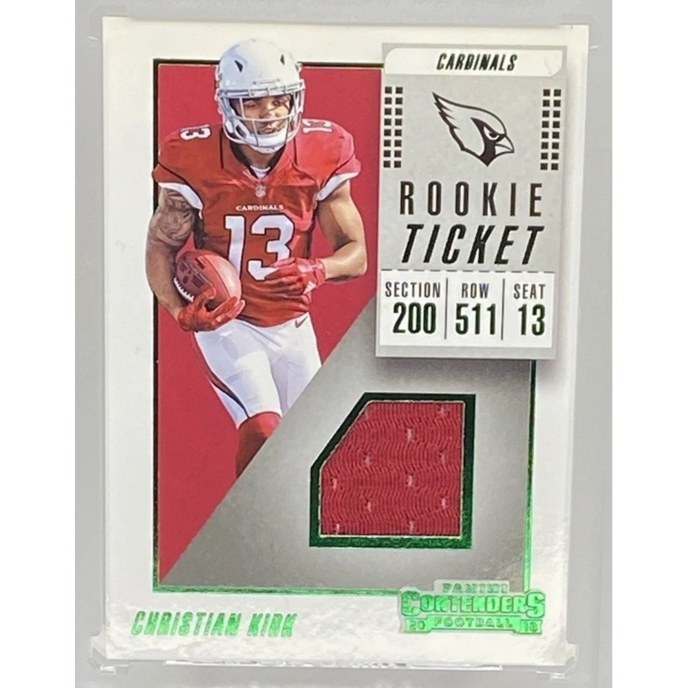 Christian Kirk 2018 Contenders Green Ticket Swatch PATCH Rookie #RTS-19